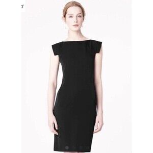 MM Lafleur Sarah Sheath Dress 12 Black Short Sleeve career